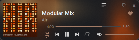 The widget playing a track